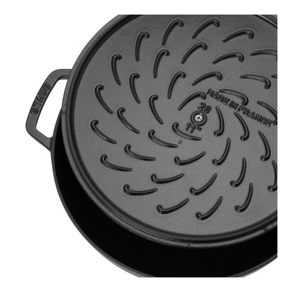 Staub Cast Iron Saute Pan Chistera, Black
