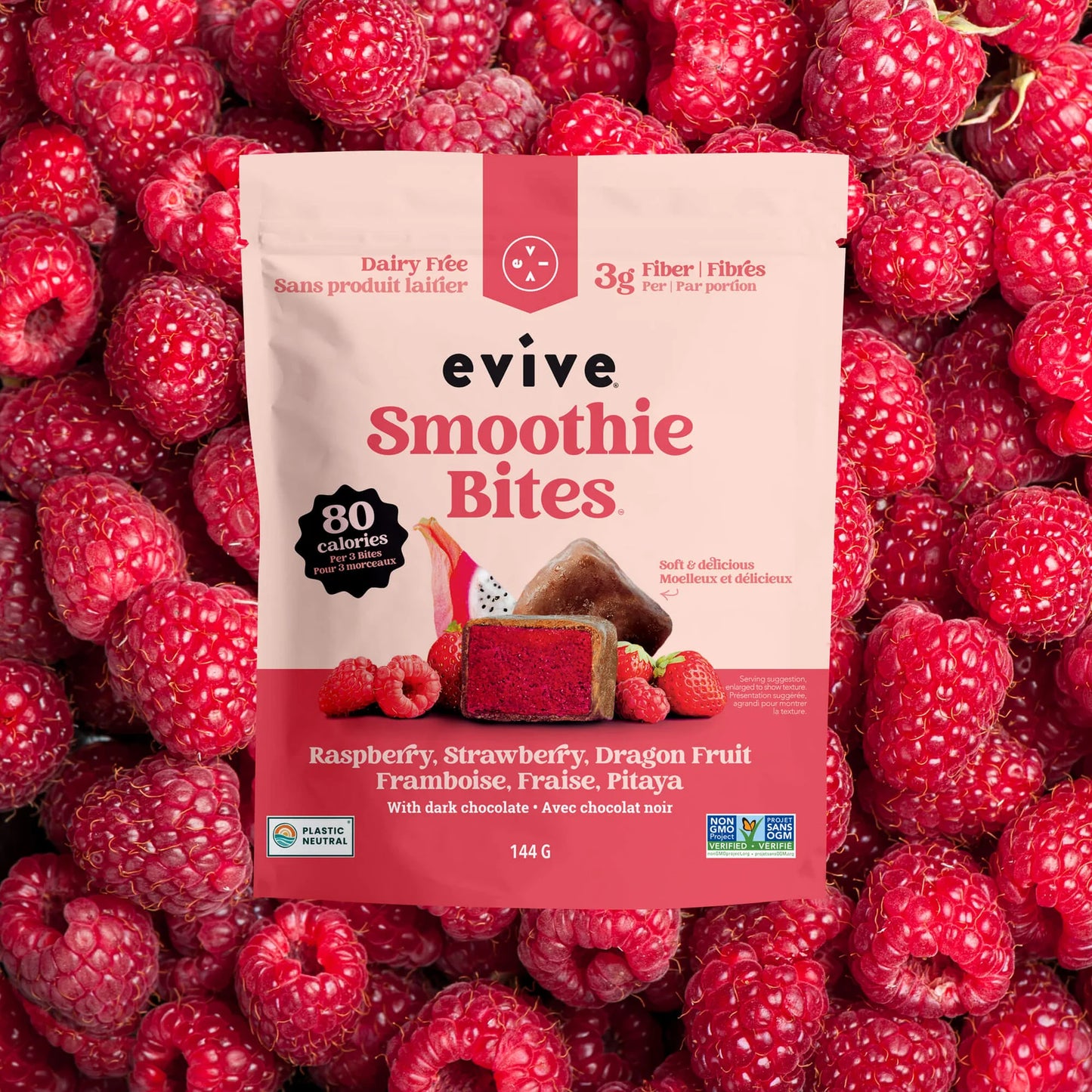 Smoothie Bites Raspberry, Strawberry, Dragon Fruit *FROZEN*