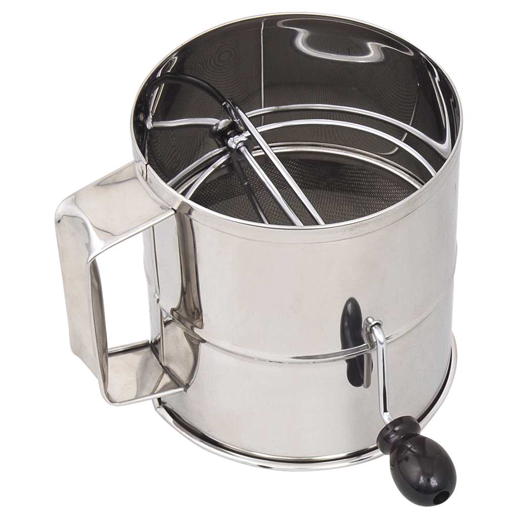 Rotary Flour Sifter, Stainless Steel 8-Cup