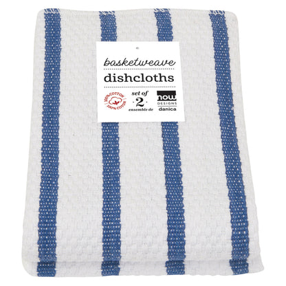 Dishcloth Basketweave Royal Blue 2-pk