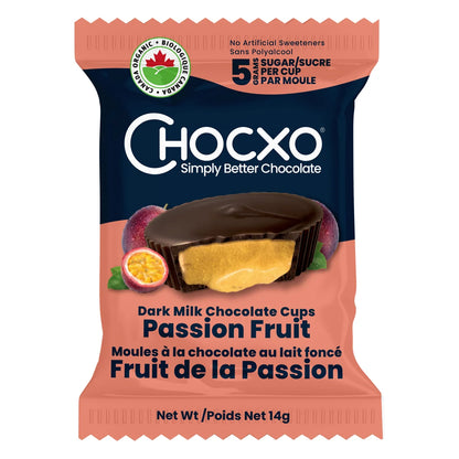 Chocxo Dark Milk Chocolate Passion Fruit Cups (Org) - LE