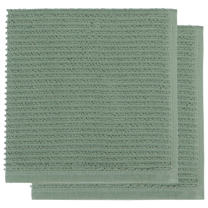 Dishcloth Ripple Elm Green 2-pk