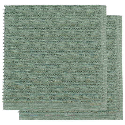 Dishcloth Ripple Elm Green 2-pk