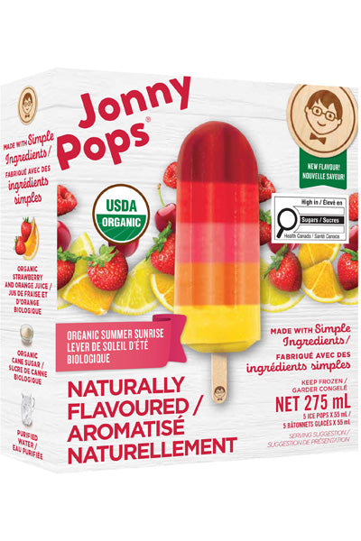Jonny Pops Popsicles Summer Sunrise, Organic *FROZEN*