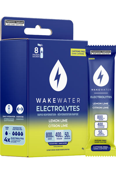 Wake Water Electrolyte Drink Mix, Lemon Lime