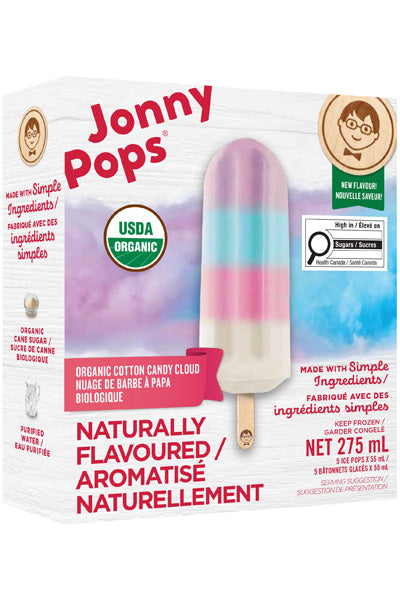 Jonny Pops Popsicles Cotton Candy Cloud, Organic *FROZEN*