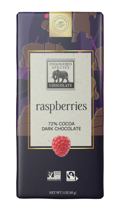 Endangered Species Raspberries Dark Chocolate Bar (FT)