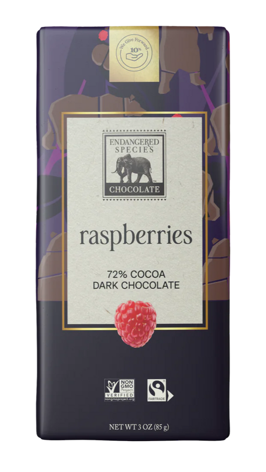 Endangered Species Raspberries Dark Chocolate Bar (FT)