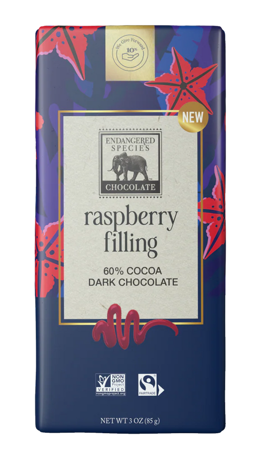 Endangered Species Raspberry Filling Dark Chocolate Bar (FT)