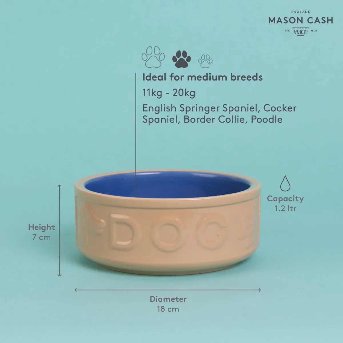 Mason Cash Cane & Blue Dog Bowl