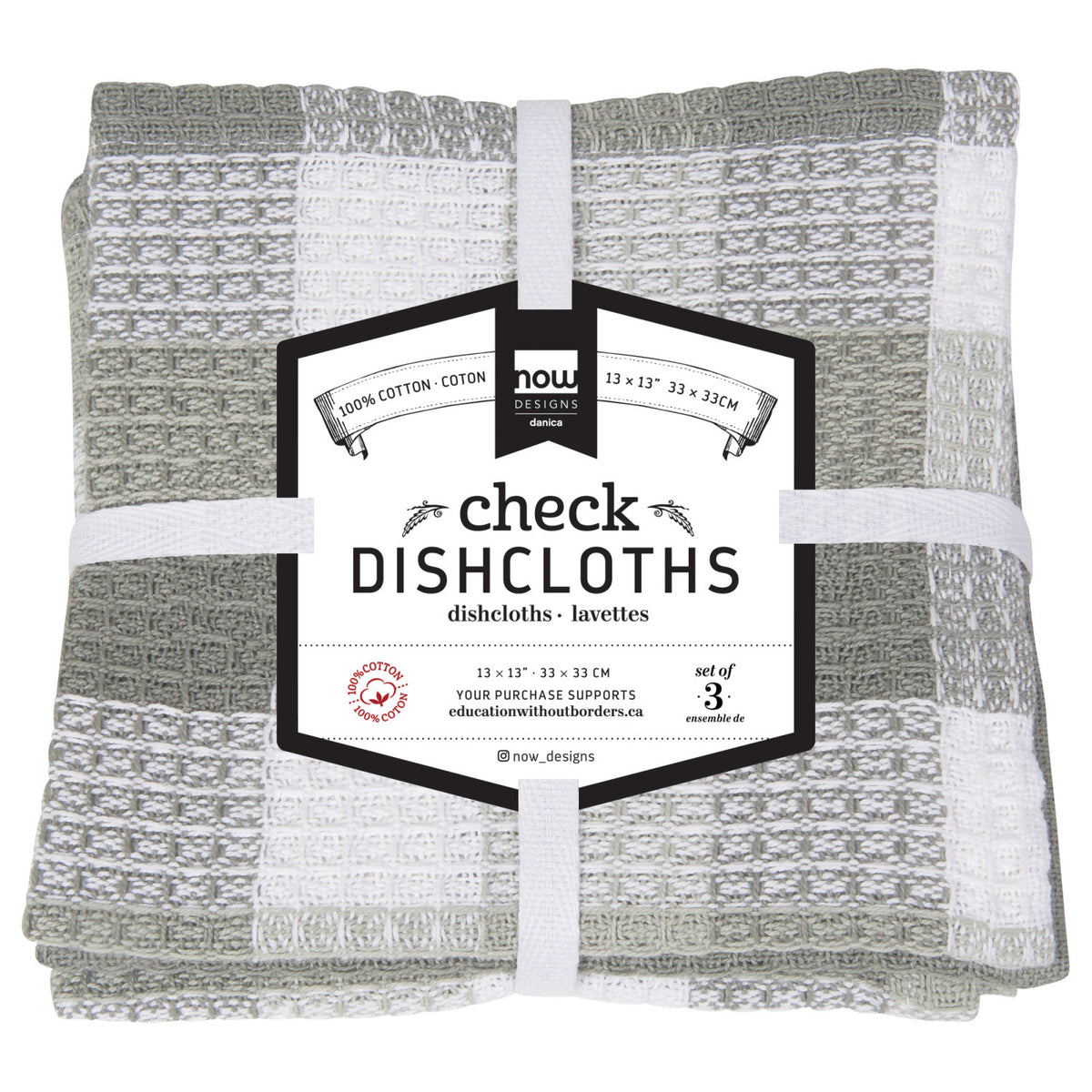 Dishcloth Set Check It, 3-pk Assorted