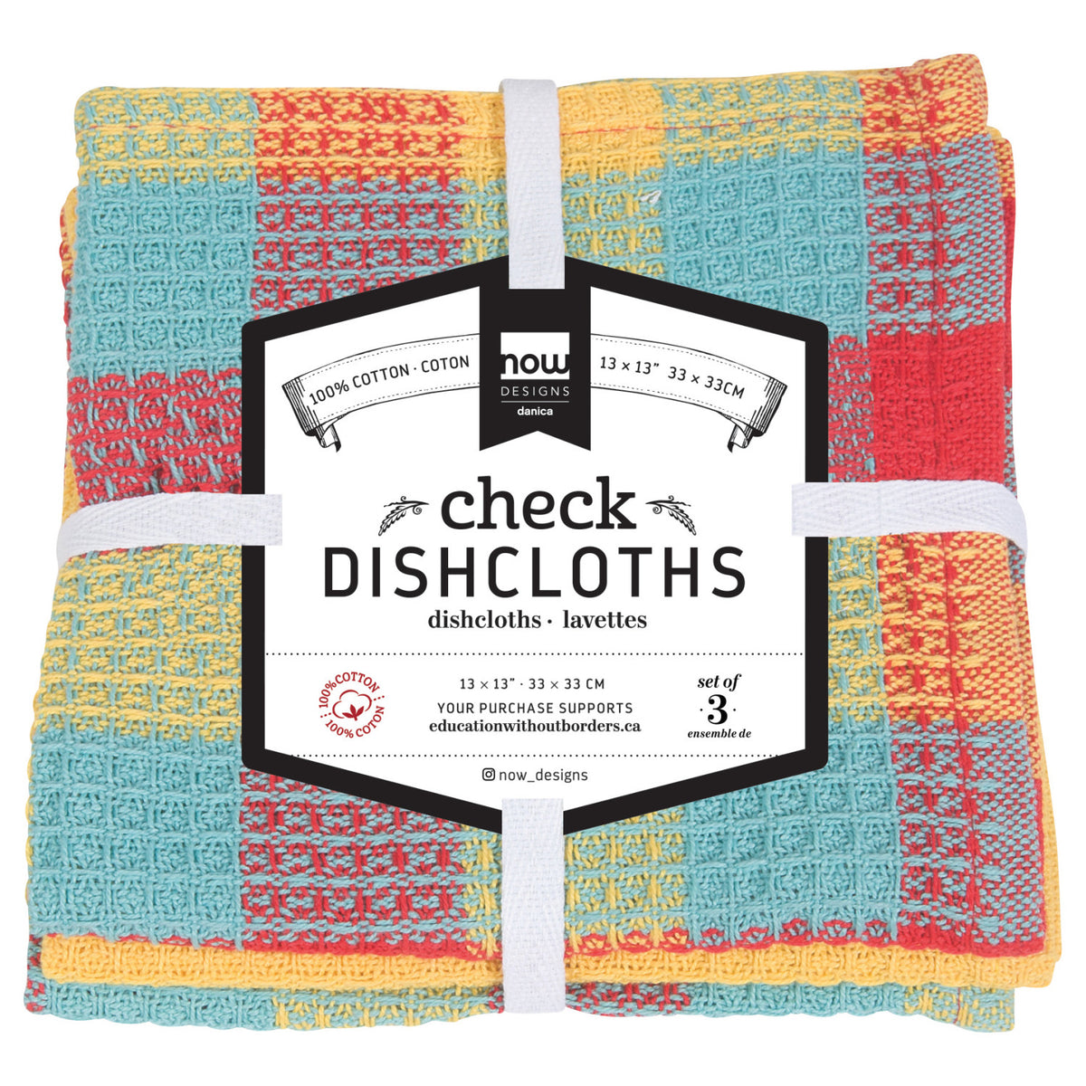 Dishcloth Set Check It, 3-pk Assorted