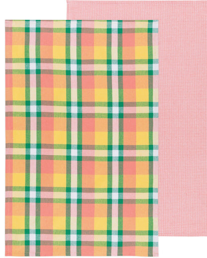 Dishtowel Set Second Spin Plaid Meadow, 2-pk