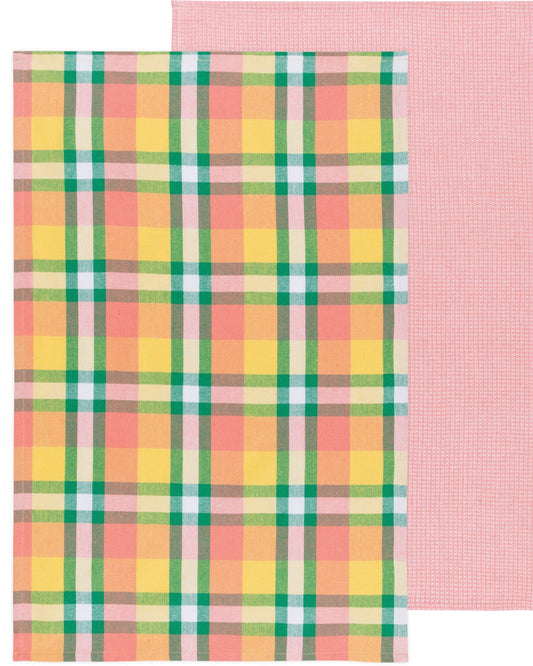 Dishtowel Set Second Spin Plaid Meadow, 2-pk