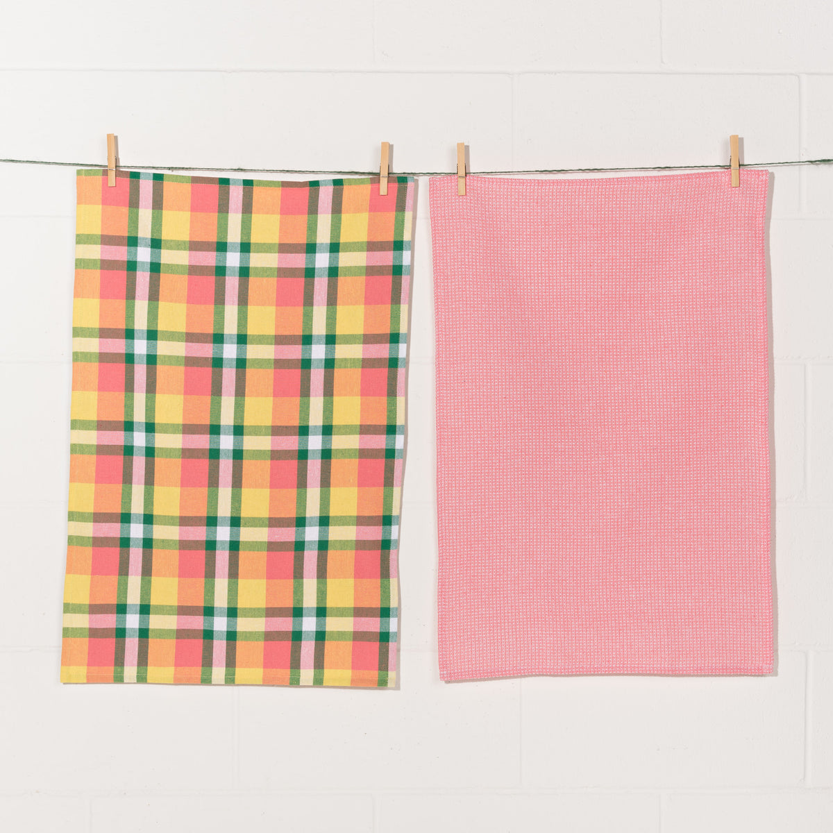 Dishtowel Set Second Spin Plaid Meadow, 2-pk