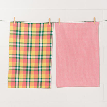 Dishtowel Set Second Spin Plaid Meadow, 2-pk