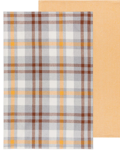 Dishtowel Set Second Spin Plaid Maize, 2-pk