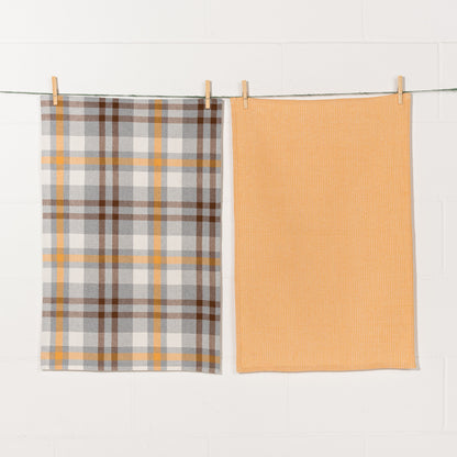 Dishtowel Set Second Spin Plaid Maize, 2-pk
