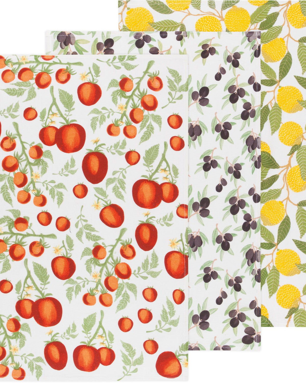 Dishtowel Set Floursack Mediterranean, 3-pk