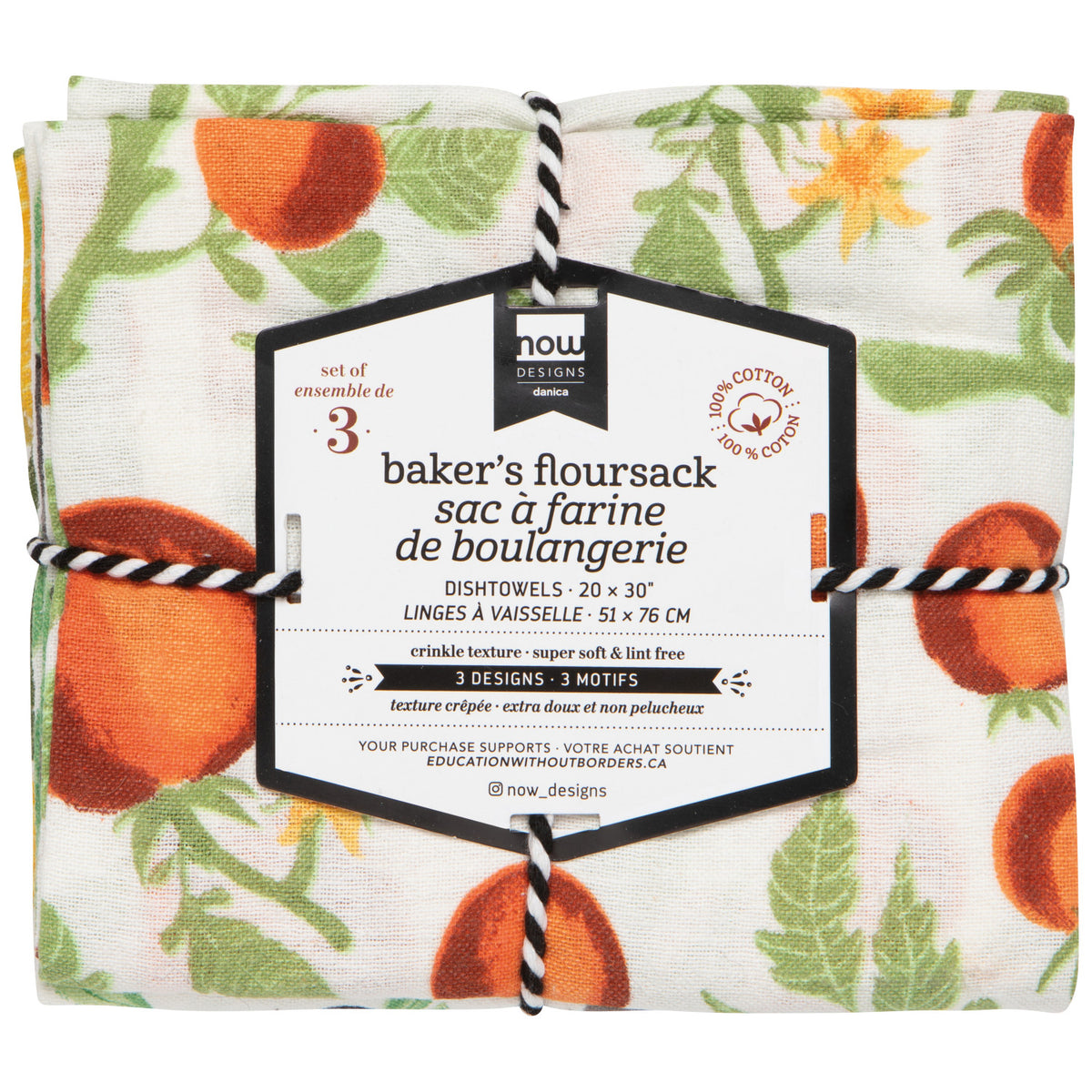 Dishtowel Set Floursack Mediterranean, 3-pk