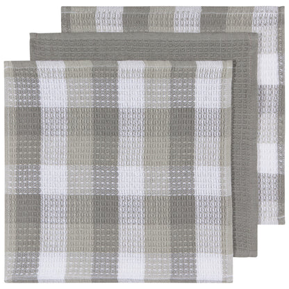 Dishcloth Set Check It London Grey 3-pk