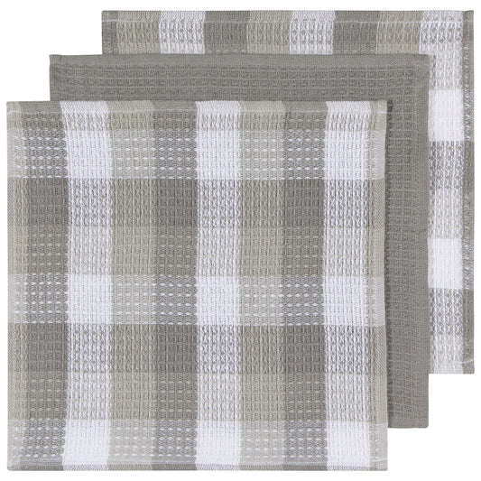 Dishcloth Check It London Grey 3-pk