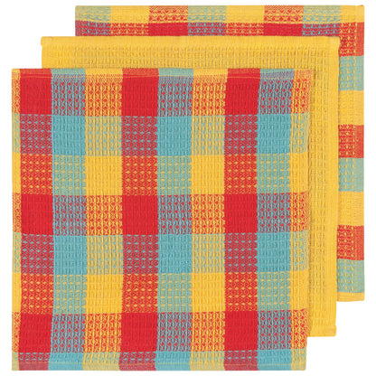 Dishcloth Set Check It Lemon Yellow 3-pk