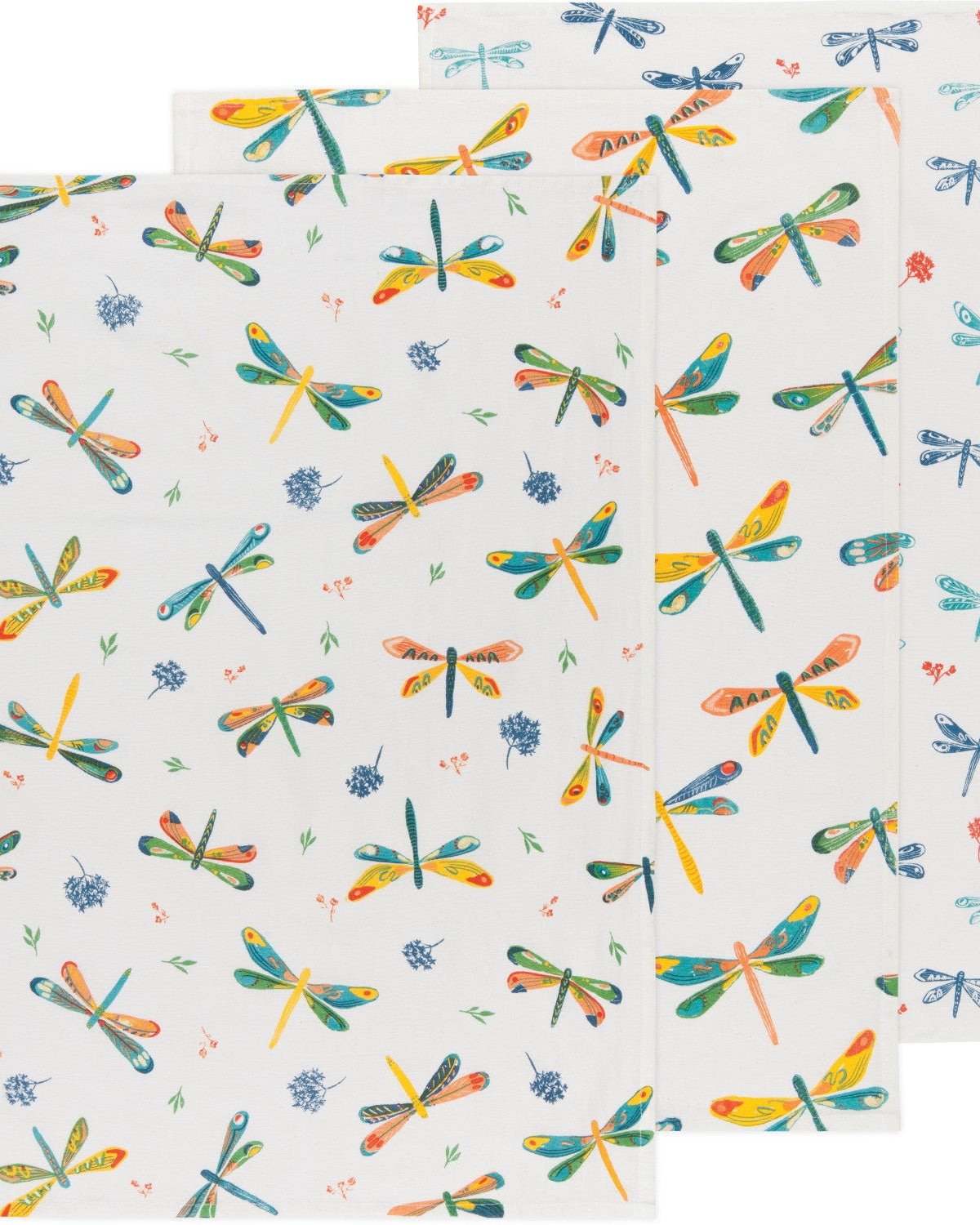Dishtowel Set Floursack Baker's Dragonfly, 3-pk