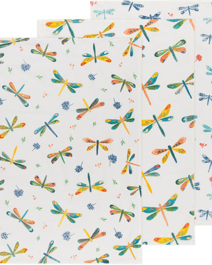 Dishtowel Set Floursack Baker's Dragonfly, 3-pk