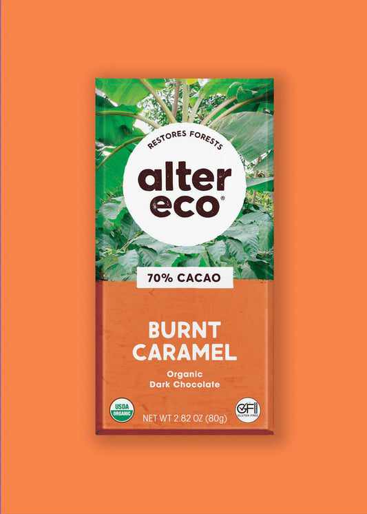 Alter Eco Burnt Caramel 70% Dark Chocolate Organic FT