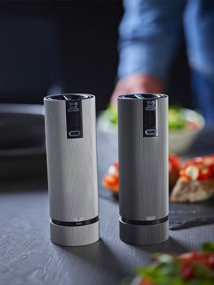 Peugeot Line Electric Mill Set 6", Carbon & Aluminum