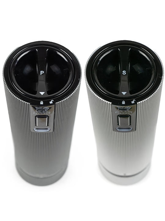 Peugeot Line Electric Mill Set 6", Carbon & Aluminum
