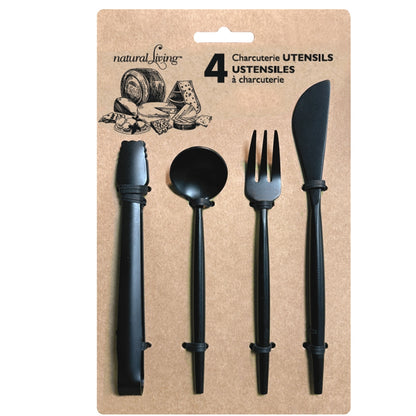Charcuterie Utensils Set of 4, Black