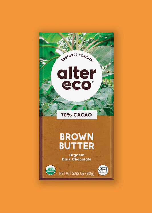 Alter Eco Brown Butter 70% Dark Chocolate Organic FT