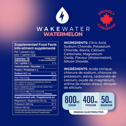 Wake Water Electrolyte Drink Mix, Watermelon