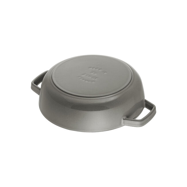 Staub Cast Iron Saute Pan Chistera, Graphite Grey
