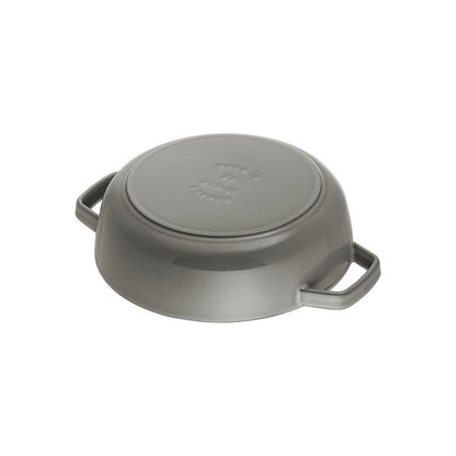 Staub Cast Iron Saute Pan Chistera, Graphite Grey