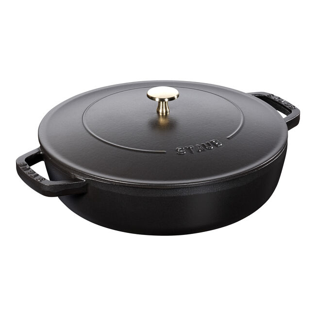Staub Cast Iron Saute Pan Chistera, Black