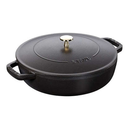 Staub Cast Iron Saute Pan Chistera, Black