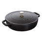 Staub Cast Iron Saute Pan Chistera, Black
