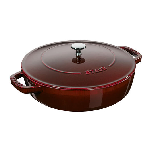 Staub Cast Iron Saute Pan Chistera, Grenadine Red