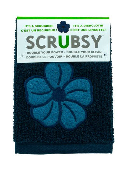 Scrubsy Navy Flower