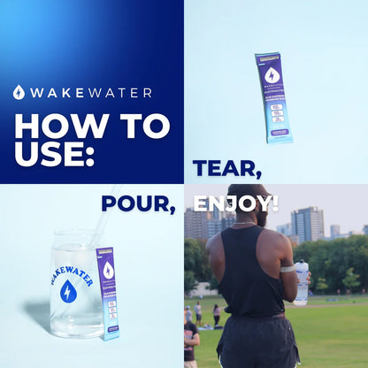Wake Water Electrolyte Drink Mix, Blue Raspberry