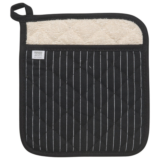 Superior Pocket Potholder, Black Pinstripe