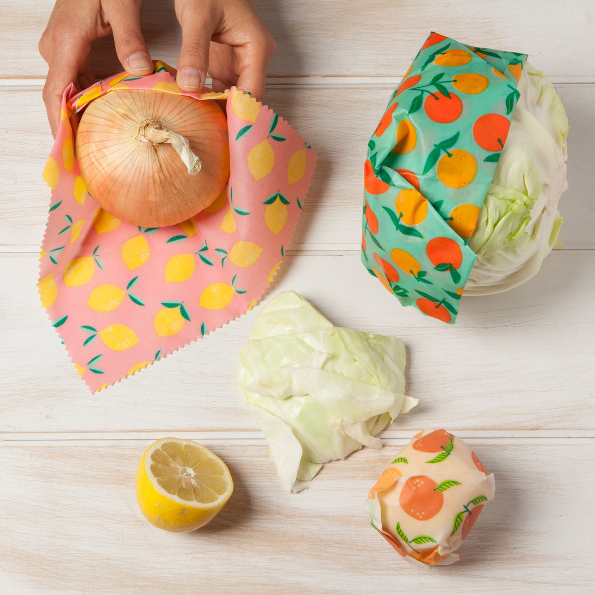 Beeswax Food Wrap, Set of 3, Citrus