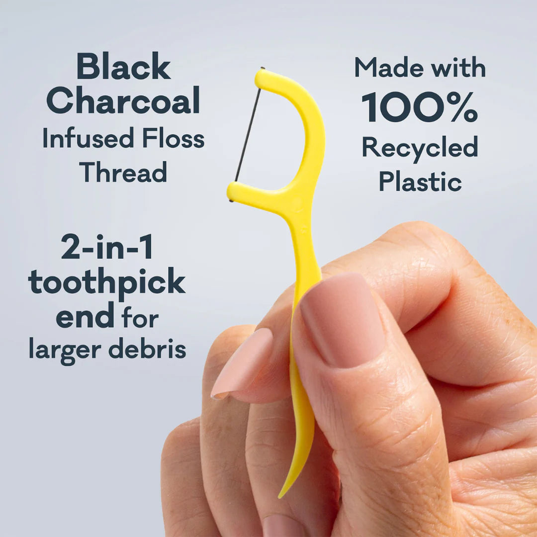 Grin Floss Picks - Charcoal Infused