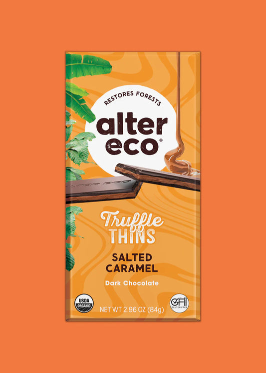 Alter Eco Truffle Thins Salted Caramel Dark Chocolate Organic FT