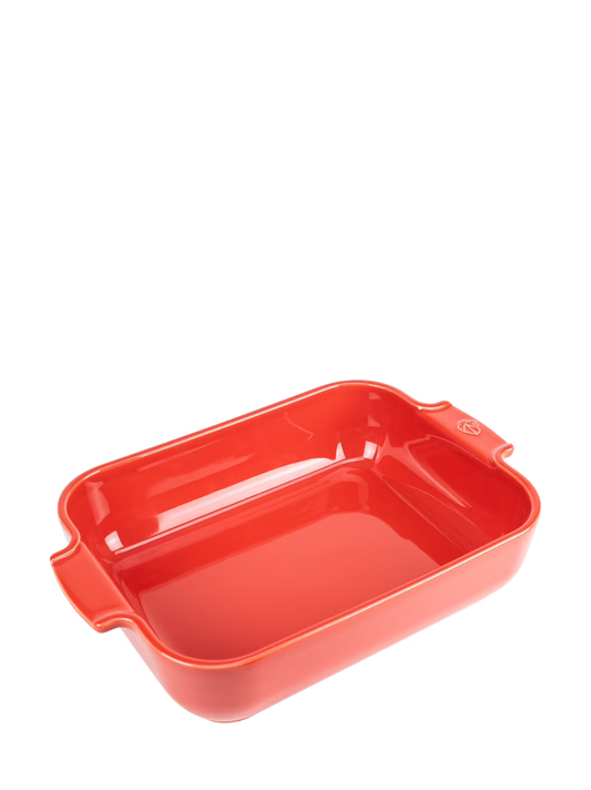 Peugeot Appolia Ceramic Rectangular Baker, 14.25" Red