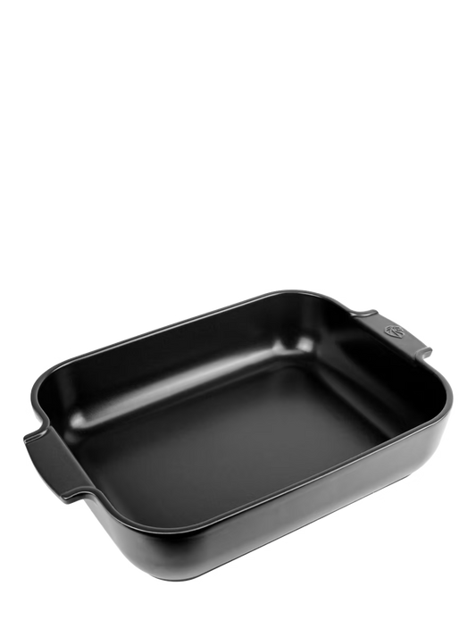 Peugeot Appolia Ceramic Rectangular Baker, 15.75" Satin Black