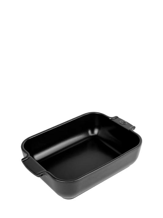 Peugeot Appolia Ceramic Rectangular Baker, 10" Satin Black